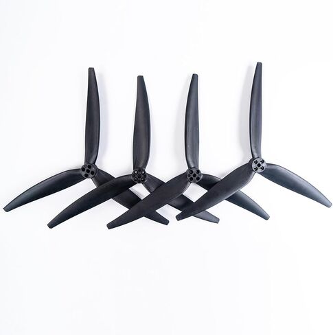 1207 12 Inch Reinforced Glass Fiber Nylon Propellers, 3 Blades, for Cinelifter FPV or Macroquad Drones, 4 pcs, 2CCW 2CW, Black in Saudi Arabia