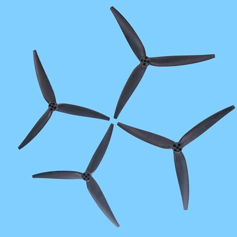 1207 12 Inch Reinforced Glass Fiber Nylon Propellers, 3 Blades, for Cinelifter FPV or Macroquad Drones, 4 pcs, 2CCW 2CW, Black in Saudi Arabia