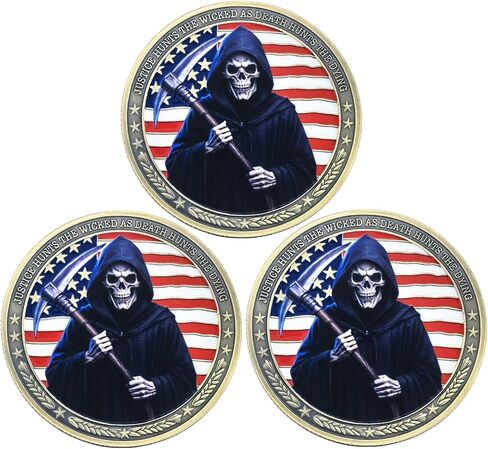 Death Reaper Law Enforcement Challenge Coin Police Service Coin Collectible Gift (Single Coin) in Saudi Arabia