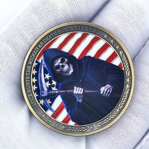 Death Reaper Law Enforcement Challenge Coin Police Service Coin Collectible Gift (Single Coin) in Saudi Arabia