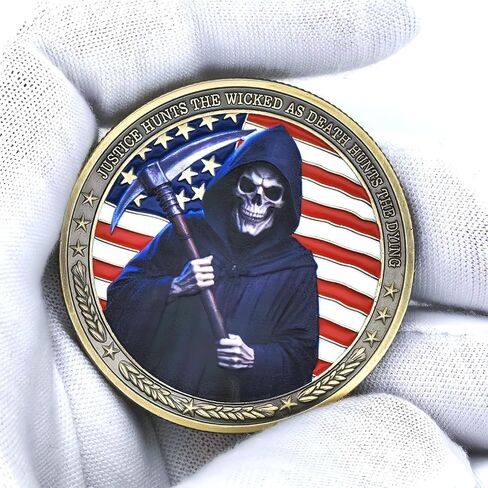 Death Reaper Law Enforcement Challenge Coin Police Service Coin Collectible Gift (Single Coin) in Saudi Arabia