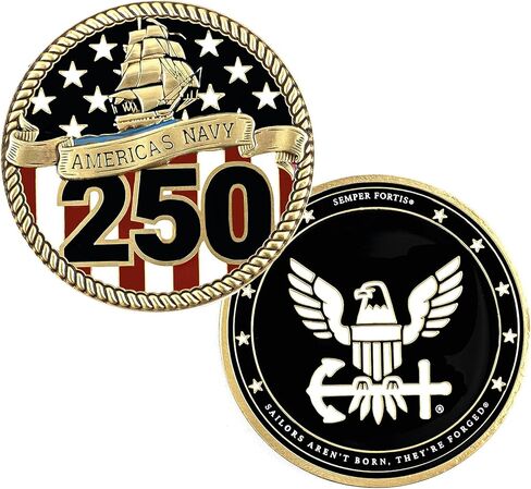 America's Navy 250th Challenge Coin in Kuwait