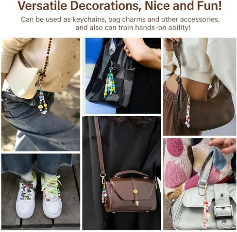 Funideer Keychain Making Kit, 400PCS DIY Bag Charm Kit for Gift, Party, or Family Activity, Keychain Jewelry Making Kit with Beads, Handmade Accessories (Love) in Kuwait