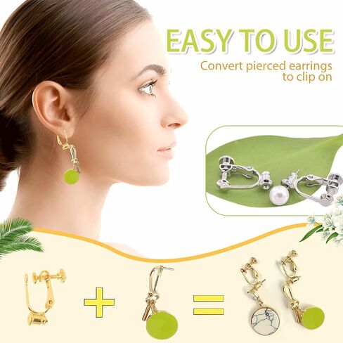 18 Pcs Adjustable Clip-on Earring Converters for Non-Pierced Ears, Convert Pierced Earrings to Clip-ons, Comfortable Jewelry Making Kit in Silver, Gold & Bright Gray, Great for DIY & Wear in Saudi Arabia