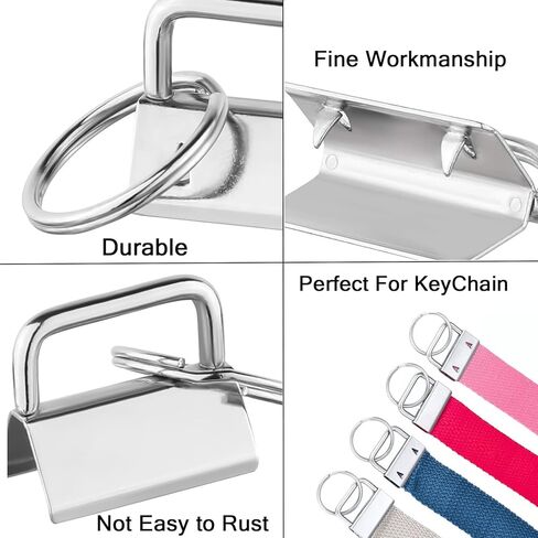 Sichgitzo 51Pcs Key Fob Hardware Set with Pliers, 1 Inch Keychain Rings for Wristlet Lanyard and Keychain Making Supplies, DIY Kit in Saudi Arabia