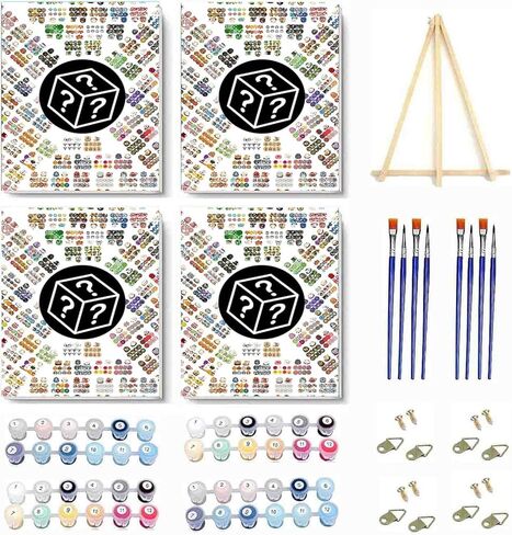 DYAIANGMU 4 Pack Book Paint by Numbers Kit for Adults Beginner,Flower Paint by Number Kits on Canvas for Adults Beginner,Digital Oil Painting Kits for Home Wall Decor 9.8X9.8 inch (with Frame) in Saudi Arabia
