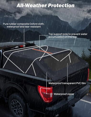 غطاء علوي ناعم لسرير الشاحنة من JOYTUTUS متوافق مع F150 2015-2026 مع سرير 5.5 قدم، غطاء شاحنة التخييم القابل للطي in Kuwait