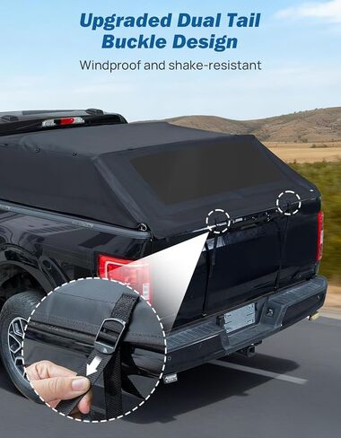 غطاء علوي ناعم لسرير الشاحنة من JOYTUTUS متوافق مع F150 2015-2026 مع سرير 5.5 قدم، غطاء شاحنة التخييم القابل للطي in Kuwait