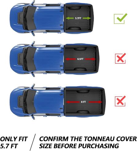 TOMOKA Soft Tri Fold Truck Bed Tonneau Cover Compatible with 2009-2026 Dodge Ram 1500(Classic Body & New Body) & 2010-2026 Dodge RAM 2500 3500 5.7 FT Bed, Without RamBox in Saudi Arabia