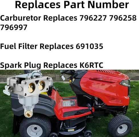 796227 Carburetor Compatible with Briggs and Stratton V-Twin 796997 44M777 44P777 40R877 796258 445677 407777 40N877 445877 44L777 44R677 20HP 21HP 23HP 24HP 25HP Engine Lawn Mower Tractor Carb in Kuwait
