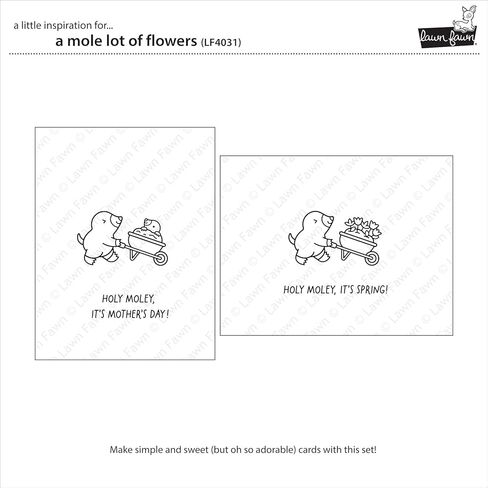 مجموعة طوابع شفافة من Lawn Fawn LF4031 A Mole Lot of Flowers 3x4 in Kuwait
