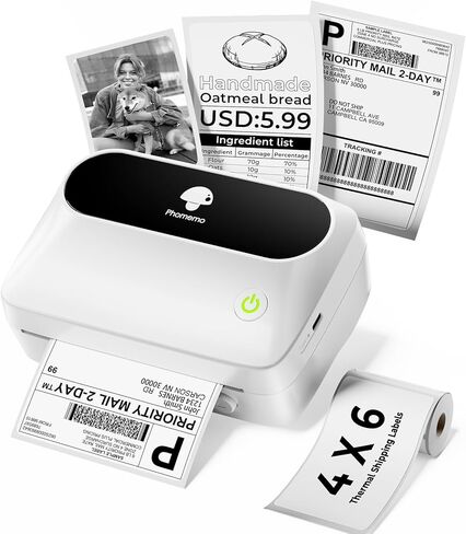 طابعة ملصقات Phomemo Bluetooth M421 - ملصقات شحن لاسلكية 4x6 للشركات الصغيرة، طابعة حرارية متوافقة مع الهاتف والكمبيوتر الشخصي، صانع ملصقات الباركود المحمول in Kuwait