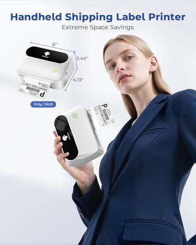 طابعة ملصقات Phomemo Bluetooth M421 - ملصقات شحن لاسلكية 4x6 للشركات الصغيرة، طابعة حرارية متوافقة مع الهاتف والكمبيوتر الشخصي، صانع ملصقات الباركود المحمول in Kuwait