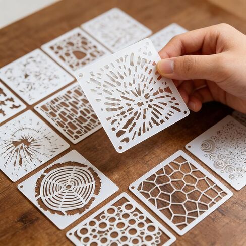 16PCS Geometric Stencils for Painting, Reusable Abstract Layering Stencils for Crafts, Perfect for Wood, Walls, Furniture, Card Making, Cake Decorating, Rock Painting in Saudi Arabia