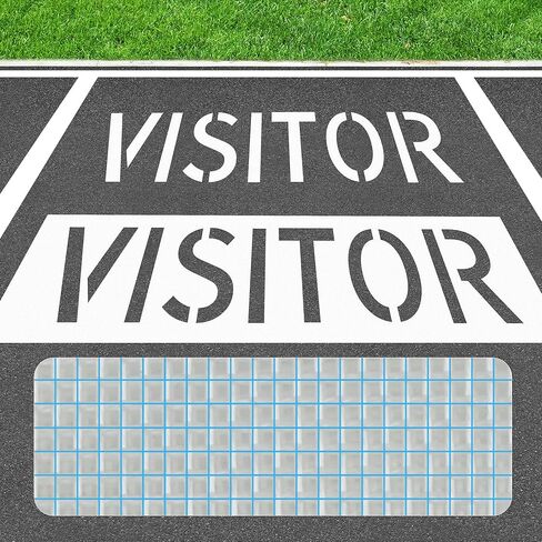 12" Letter Visitor Parking Stencil with Update Materials, Larbeti Parking Lot Stencils for Painting Visitor with 17"x 62.6" Silicone & High-Strength Fiber for Lot Painting Sign Reusable & Foldable in Saudi Arabia