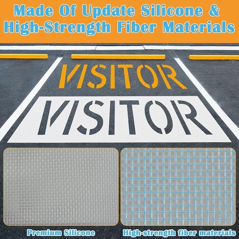 12" Letter Visitor Parking Stencil with Update Materials, Larbeti Parking Lot Stencils for Painting Visitor with 17"x 62.6" Silicone & High-Strength Fiber for Lot Painting Sign Reusable & Foldable in Saudi Arabia