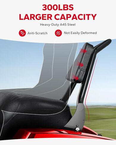 Amazicha Backrest Sissy Bar, Integrated Passenger Sissy Bar, Quick Release Detachable Backrest Fit for Harley Davidson Touring Road King Road Glide Street Glide Electra Glide 2009-2024, Black (28inch) in Kuwait