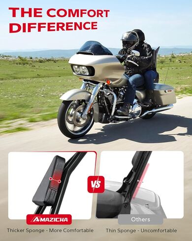 Amazicha Backrest Sissy Bar, Integrated Passenger Sissy Bar, Quick Release Detachable Backrest Fit for Harley Davidson Touring Road King Road Glide Street Glide Electra Glide 2009-2024, Black (28inch) in Kuwait
