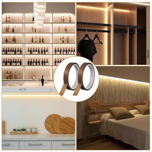 Light Dimming Tape, 2 Pcs LED Light Strip Tape, 0.59 in x 32.8 ft LED Diffuser Tapes Masking Tapes Soften Lighting Blocking Sticker (Brown) in Kuwait