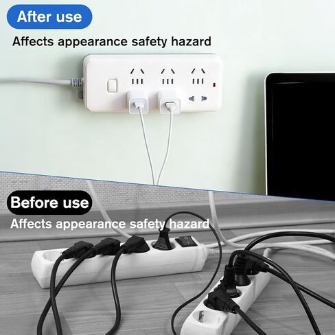 10Pcs Adhesive Power Strip Mount, No Pre-drilled Power Strip Holder Wall Mount, Socket Holder Fixer for Home Office Computer Kitchen(White) in Kuwait