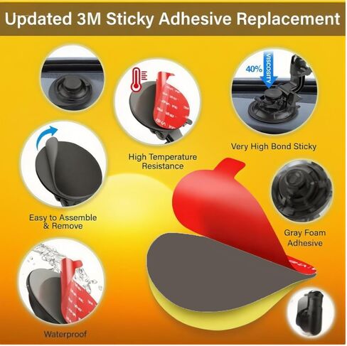 LingFei VHB Double-Sided Adhesive Pads for Dash Cam Mount – 4-Pack 2.2" Round, Heat Resistant Sticky Tape for Car Windshield, Dashboard, GPS, and Camera Holders with 4 Adhesion Promoter in Saudi Arabia