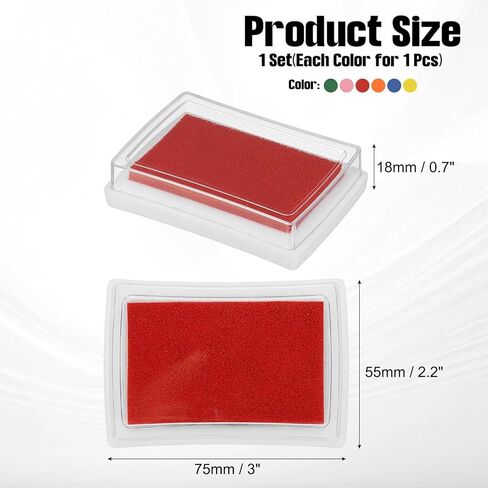 PATIKIL 3"x2.2" Craft Ink Pad for Rubber Stamp, 15Pcs Washable Stamp Pad Card Making Stamping Scrapbook Fingerprint Footprint Handprint, 6 Colors in Kuwait