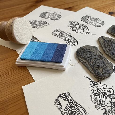 PATIKIL 3"x2.2" Craft Ink Pad for Rubber Stamp, 15Pcs Washable Stamp Pad Card Making Stamping Scrapbook Fingerprint Footprint Handprint, 6 Colors in Kuwait