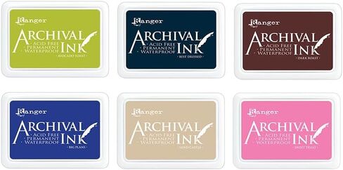 إصدار فبراير 2026 من Ranger Archival Ink، 6 ألوان كاملة الحجم، خبز الأفوكادو، أفضل الملابس، خطط كبيرة، مشوي داكن، قلعة رملية وحلوى مع أعواد تفاصيل تريبيز in Kuwait