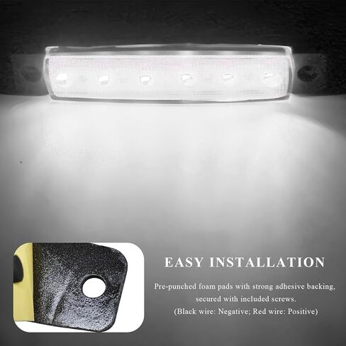 Sun Walker 8 قطع مصابيح LED لشريط الصخور، 3.77 بوصة مقاومة للماء 6 مصابيح LED لعلامات جانبية للسيارة، أدوات إضاءة جيدة لحاجز العجلة، توهج خارجي لمقطورة شاحنة السيارة (أبيض) in Kuwait