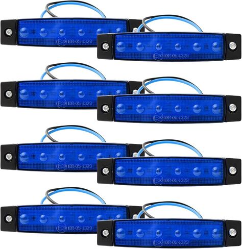 Sun Walker 8 قطع مصابيح LED لشريط الصخور، 3.77 بوصة مقاومة للماء 6 مصابيح LED لعلامات جانبية للسيارة، أدوات إضاءة جيدة لحاجز العجلة، توهج خارجي لمقطورة شاحنة السيارة (أبيض) in Kuwait