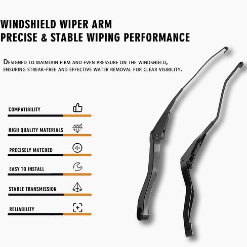1 Pair Front Windshield Wiper Arm Kit Compatible with RAM 2016-2024 1500 Classic 2017-2024 2500 3500 2017-2021 4000 4500 5500 Replaces OE 42840 42766 55277449AE 55277450AD in Saudi Arabia