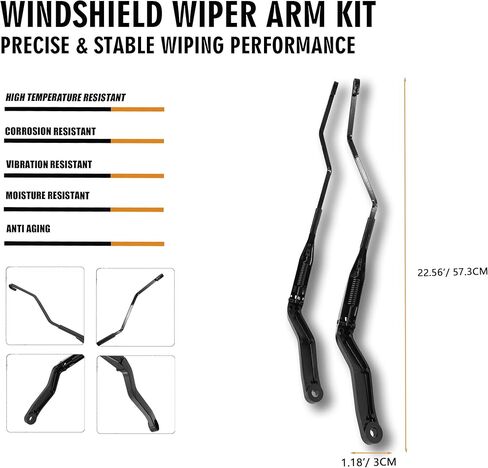 1 Pair Front Windshield Wiper Arm Kit Compatible with RAM 2016-2024 1500 Classic 2017-2024 2500 3500 2017-2021 4000 4500 5500 Replaces OE 42840 42766 55277449AE 55277450AD in Saudi Arabia