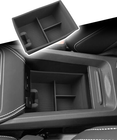 for 2025 2026 Ford Mustang Mach E Center Console Lower Storage Tray – Silicone Bottom Organizer Insert for Armrest Compartment – 2025 2026 Mache Facelift Models Interior Accessories in Saudi Arabia