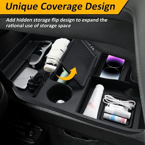 Falafa Center Console Organizer Compatible with 2025 2026 Toyota Sienna with Cup Holder, Soft Silicone Lower Center Console Tray Storage Box for 2021-2026 Toyota Sienna in Saudi Arabia