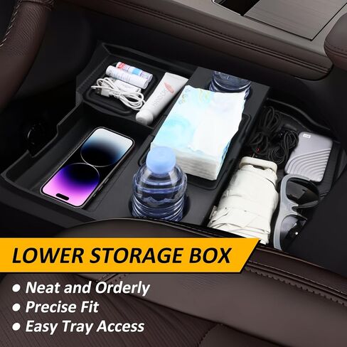 Falafa Center Console Organizer Compatible with 2025 2026 Toyota Sienna with Cup Holder, Soft Silicone Lower Center Console Tray Storage Box for 2021-2026 Toyota Sienna in Saudi Arabia