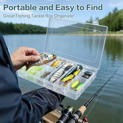 DILIBRA 5 Pack 36 Grids Large Plastic Organizer Box with Adjustable Dividers, Clear Craft Organizers Bead Organizers with Label Stickers, Compartment Container for Beads Crafts Jewelry Fishing Tackles in Saudi Arabia