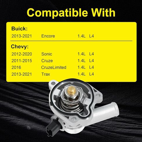 902-808 Upgrade Aluminium Coolant Thermostat Housing Assembly Replacement for 2011-2016 Chevy Cruze 2012-2020 Sonic 2013-2021 Chevy 2013-2021 Buick Encore 1.4L Replace 55565336 25200455 in Saudi Arabia