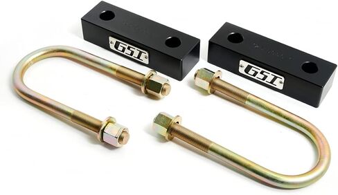 GSI 2" Rear Lowering Block Kit for 1963-1972 Chevy GMC C10, Billet Aluminum Drop Blocks, Includes Grade 8 Zinc U-Bolts, Black Anodized in Saudi Arabia