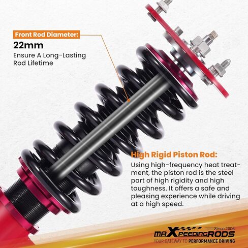 maXpeedingrods Coilovers for Toyota Corolla E140/E160 2009-2013, E150/E170 2014-2019, for Toyota Matrix E140 LE 2009-2019, 24 Levels Damper Adjustable Struts, Height Adjustable Lowering Kit Red in Kuwait