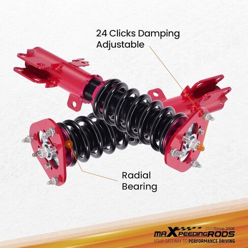 maXpeedingrods Coilovers for Toyota Corolla E140/E160 2009-2013, E150/E170 2014-2019, for Toyota Matrix E140 LE 2009-2019, 24 Levels Damper Adjustable Struts, Height Adjustable Lowering Kit Red in Kuwait