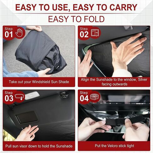 Windshield Sun Shade, Foldable Car Sunshade for Easy Storage, Universal Sun Protector for Cars, SUVs, Trucks – Blocks Glare, Reduces Heat, Keeps Interior Cooler in Saudi Arabia