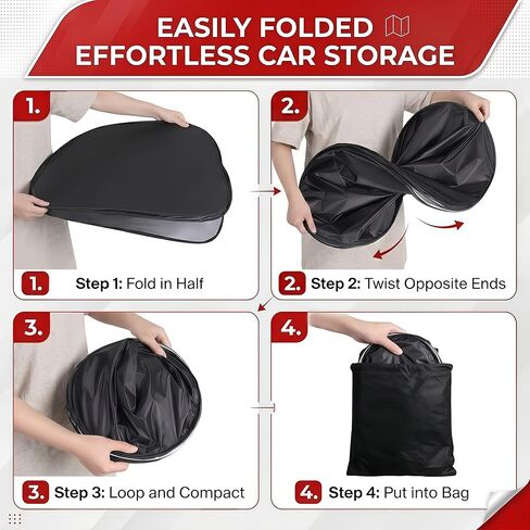 Windshield Sun Shade, Foldable Car Sunshade for Easy Storage, Universal Sun Protector for Cars, SUVs, Trucks – Blocks Glare, Reduces Heat, Keeps Interior Cooler in Saudi Arabia