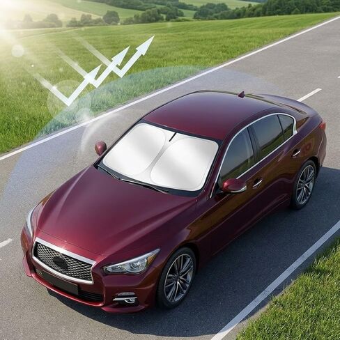 Windshield Sun Shade, Foldable Car Sunshade for Easy Storage, Universal Sun Protector for Cars, SUVs, Trucks – Blocks Glare, Reduces Heat, Keeps Interior Cooler in Saudi Arabia
