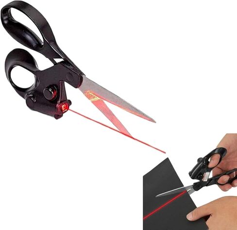 Professional Laser Guided Scissors, Cuts Straight Fast Guide Light Scissor, Multifunctional Sewing Guided Scissors for Fabric, Paper, Crafts with Magnetic Storage & Ergonomic Handle in Saudi Arabia