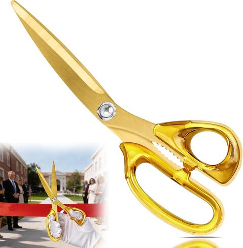 Ribbon Cutting Scissors Set – Large Gold Scissors and White Gloves for Grand Openings and Business Events (10.2") in Saudi Arabia