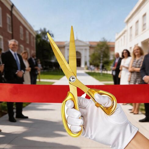 Ribbon Cutting Scissors Set – Large Gold Scissors and White Gloves for Grand Openings and Business Events (10.2") in Saudi Arabia