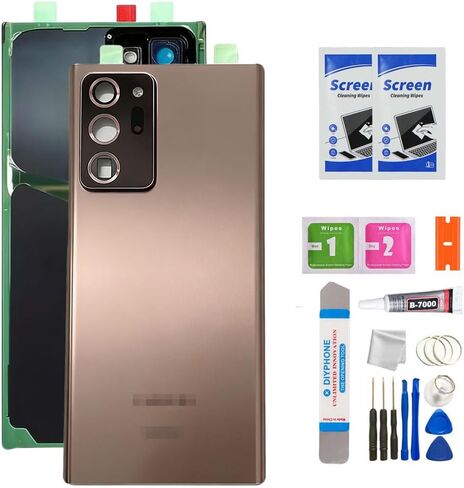 Compatible with Note 20 Ultra Back Glass Cover Waterproof Housing Door with Camera Glass Lens and Tape Parts Replacement for Samsung Note 20 Ultra 5G + Tools (Mystic Black) in Saudi Arabia