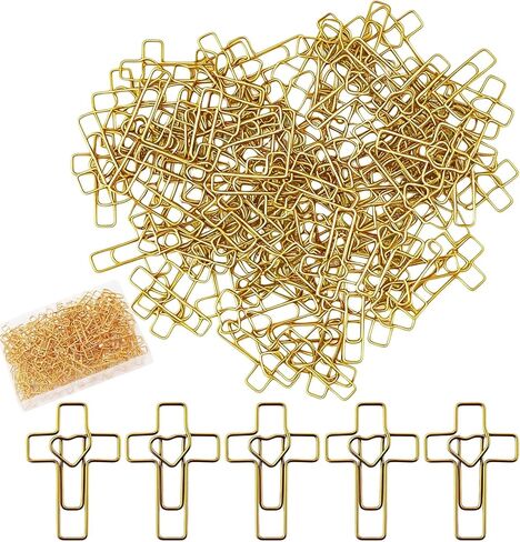Cute Decorative Paper Clips Set 100 Count - Metal Rustproof Planner Bookmarks with Plastic Storage Box for Office School (Gold Teardrop) in Saudi Arabia