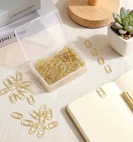 Heart Paper Clips, 200Pcs Gold Paper Clips 0.78 Inch Gold Metal Clip for Paperwork, Office, School, Desk Organizers, Wedding Invitations, DIY Crafts, and Scrapbooking in Kuwait