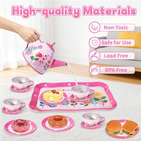 Kids Camping Set with Tent - Pop Up Tent, Indoor Outdoor Pretend Play with Tea Party Set for Little Girls, Princess Toys for Toddler Girls, Gift Idea for Girls Age 3 4 5 6 Year Old Birthday Christmas in Saudi Arabia